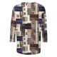 thumbnail image 2 of TaTaai Women Printed Pullover Top Crew Neck 3/4 Sleeve Casual Fashion Ladies Daily Holiday Street Wear Lightweight Breathable Non-See-Through No Fading Soft Stylish Top Gift, 2 of 5