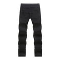 thumbnail image 3 of Aoochasliy Mens Jeans Men's New Tight-fitting Ripped Straight Hip-hop Stretch Motorcycle Denim Trouser, 3 of 7
