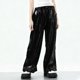 thumbnail image 1 of Cowsor Kid's Shiny Pleated Wide Leg Pants Party High Waist Trouser Folded Lightweight Outfit, 1 of 5