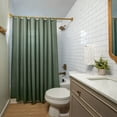 thumbnail image 6 of Americanflat 71x74 Solid Green Shower Curtain - Water Resistant - Polyester Fabric, 6 of 7