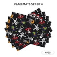 thumbnail image 2 of Placemats Set Of 4 / 6, Zombie Mummy Skeleton Placemats For Dining Table Indoor/Outdoors Heat Resistant Washable Placemats 18" X 12", 2 of 8