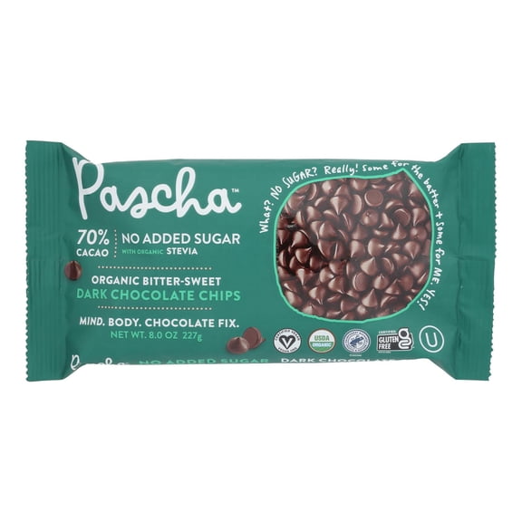 Organic No Added Sugar Stevia Sweetened 70% Cacao Dark Chocolate Chips
