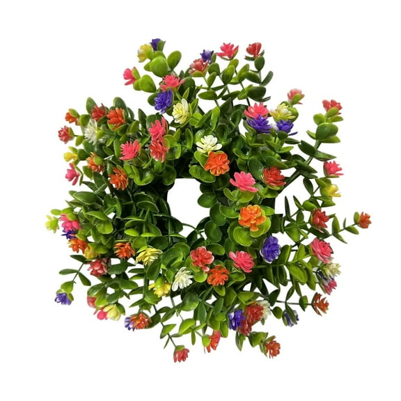 Colorful Eucalyptus Wreath Spring Summer Door Decor Handmade Grapevine Base with Silk Flowers Seasonal Welcome Wreath for Front Door Decor Multicolor Buttercup Floral Arrangement