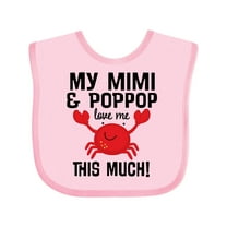 Inktastic Mimi and PopPop Love Me Boys or Girls Baby Bib