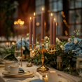 thumbnail image 6 of WYZworks 10" Fluted Ribbed LED Brown Tan Grooved Pillar Candles with 2 Remotes & 24h Timer Memory, On/Off Switch - Flameless Dimmable Battery Operated w/Flicker Mode, Home Wedding Decor (12 Pack), 6 of 9