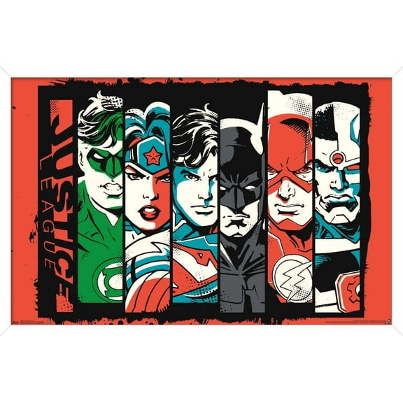 DC Comics - Justice League - Bars Wall Poster, 14.725" x 22.375", Framed