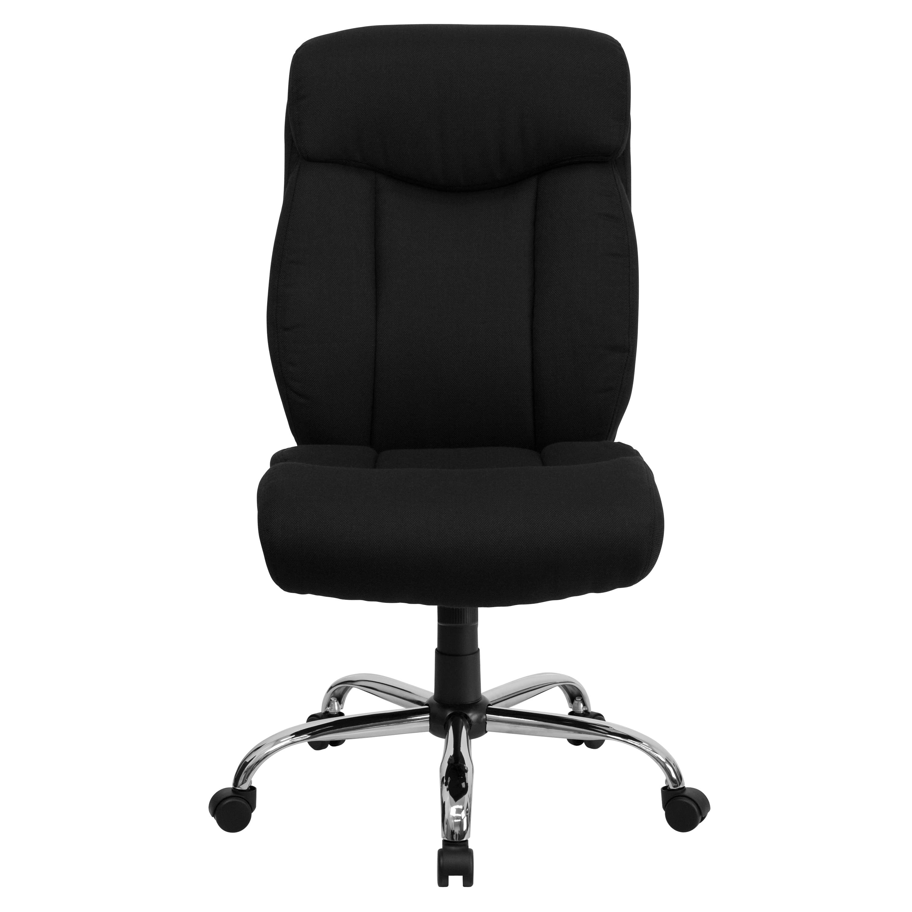 Emma + Oliver 400 lb. Big & Tall High Back Black Fabric Full Headrest Ergonomic Office Chair