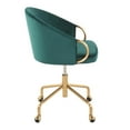 thumbnail image 4 of Claire Task Chair, Home Office Chair with Wheels, Gold Office Chair, Office Chair with Wheels, Computer Chair, Home Office Desk Chair Comfy, Contemporary Desk Chair (Green Velvet), 4 of 6