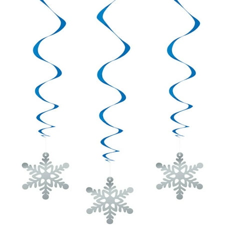 Snowflake Holiday Hanging Decorations, 26 in, 3ct