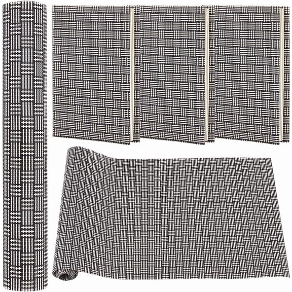130x30cm PVC Book Covers for Book Binding Plastic Washable Placemat Bookcover Notebook Wraps Black White Grid Book Cloth Covering Protector Bookbinding Supplies for DIY Books Album