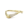 thumbnail image 5 of SOLITAIRE JEWELS Round Moissanite Diamond Deep Curved Stacking Wedding Band Solid 18K Yellow Gold, 5 of 5