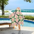 thumbnail image 3 of Yayeee Kids Hooded Towels Toddler Soft Absorbent Beach Bathing Wrap 50" x 23.5", Pink Symmetrical Stars, 3 of 5