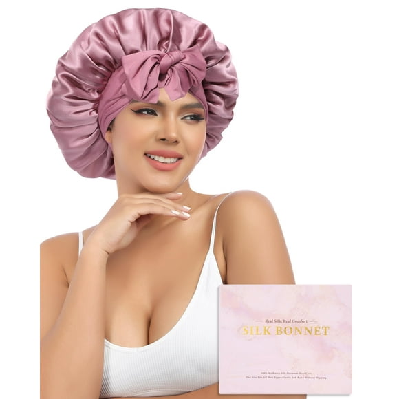 Gorro de seda AWAYTR para mujeres que duermen, 100% seda de morera