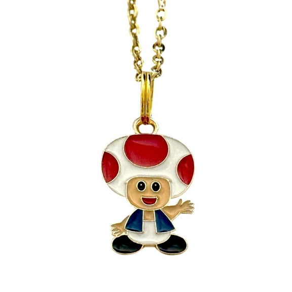 Super Mario Toad Cartoon Necklace Enamel Metal Pendant