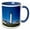 Blue/White, variant on 3drose, Denmark, Jutland, Hirtshals, Hirtshals Fyr Lighthouse, Morning, 11oz Two-tone Green Mug