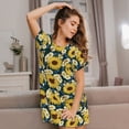 thumbnail image 3 of Easygdp Sunflowers Camisón de manga corta para mujer, informal, estampado, 3 of 6