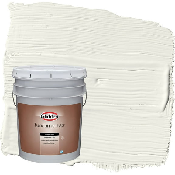 Glidden Fundamentals Gypsum / Off-White Semi-Gloss Exterior Paint, 5 Gallon