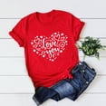 thumbnail image 2 of Camisas casuales de manga corta para mujer Tops Blusa con cuello en O con estampado del día de San Valentín Fridja  gope1105, 2 of 3