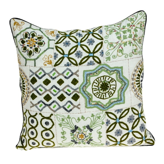 Parkland Collection Ren Transitional Beige Pillow Cover with Poly Insert