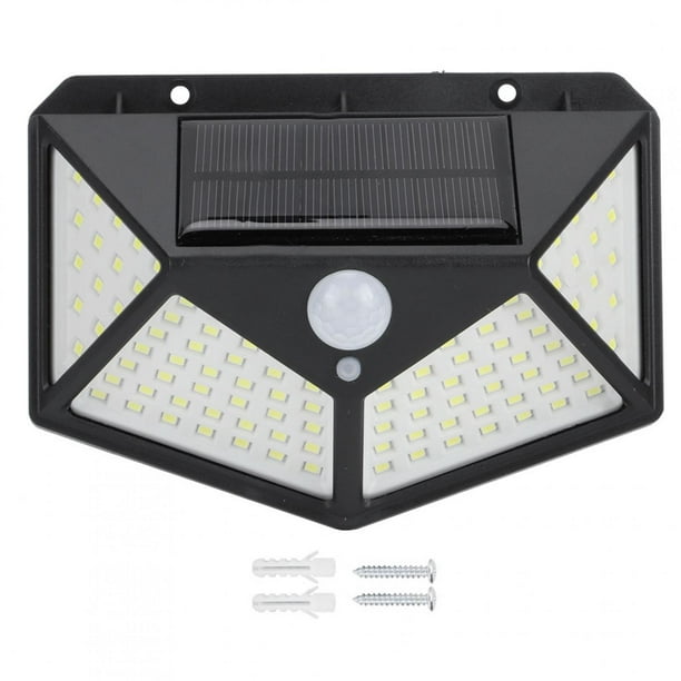 Lámpara de pared con sensor de movimiento, lámpara de pared impermeable con sensor de movimiento solar 100LED Lámpara de calle Salida de alta intensidad