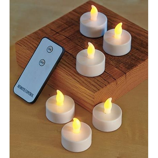 Sets of 6 Remote Control Tea Light Candles Warm White Sets of 6 Remote Control Tea Light Candles Warm White