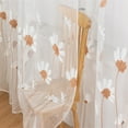 thumbnail image 3 of geerera White Voile Curtain, Sheer Window Drapes - 39.4x78.7 Inch Daisy Embroidery, Rod Pocket Design for Living Room, Bedroom, Kitchen(1Panel), 3 of 8