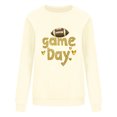 thumbnail image 4 of Mifsaly Football Sweatshirts for Women Game Day Football Glitter Print Sweatshirt Crewneck Long Sleeve Oversized Pullover Team Fans Gameday Outfits M, 4 of 5