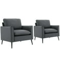 thumbnail image 4 of CQSXDA 2 Piece Adult Nordic Retro Light Luxury Leather Upholstered Cat Paw Sofa Set Gray, 4 of 5