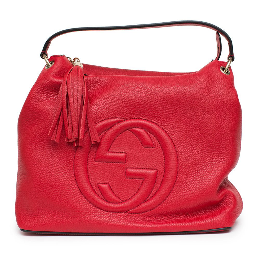 gucci soho leather hobo red