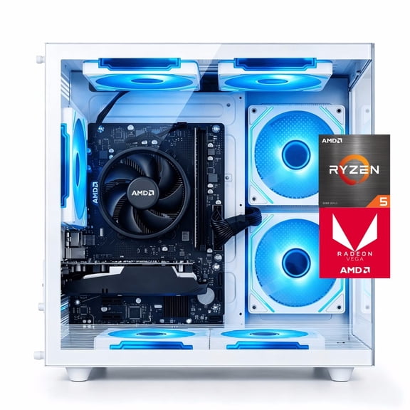 Zhicgcp Gaming Desktop Pc, AMD Ryzen 5 3500X,Radeon RX 560, 512GB SSD, 16GB Ram, Windows 11 Home