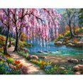 thumbnail image 2 of Cuadros Decorativos Río flor árboles cuadro sin marco pintura al óleo por números cuadro pintado a mano Ndcxsfigh Nuevos Originales, 2 of 9