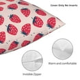 thumbnail image 3 of Pofeuu Strawberry Print Double-sided plush pillowcase Square Throw Pillow Covers Pillows Cover for Living Room Bedroom Sofa Couch Cushion Cover（No pillow core）-16"x16", 3 of 7