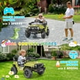 thumbnail image 3 of Farmdex 12 Volt Ride on Toys for Toddlers with Remote Control, Electric Ride on Truck Car w/3 Speeds, Horn,4 LED Lights, 3 Point Safety Belt, Music Player, Green, 3 of 7