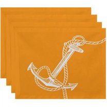 Simply Daisy 18" x 14" Anchored Geometric Print Placemats, Set of 4