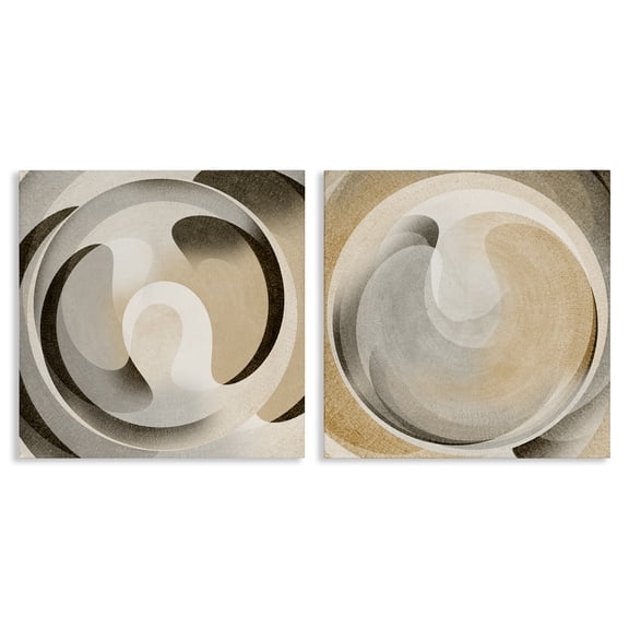 Stupell Industries Glam Neutral Circular Vortex 2pc Canvas Art Set, 17 x 17 each, by Noah Bay