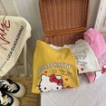 thumbnail image 5 of Camiseta de manga corta de algodón puro, nuevo estilo, top con estampado de dibujos animados para niños y niños de mediana edad, linda camisa con cuello redondo para niñas y bebés, 5 of 5