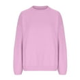 thumbnail image 7 of Womens Comfy Sweaters Loose Crewneck Knit Plain Sweatshirt Pullover Drop Shoulder Long Sleeve Fall Winter Tops (S, Pink), 7 of 7