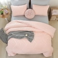 thumbnail image 2 of SPRINDAY Pink Comforter Sets King Size 3Pcs, Boho Bedding Comforter Sets , Vertical Tufted Lightweight Neutral Blush Bedding Sets (1 Comforter, 2 Pillowcases), 2 of 8