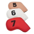 thumbnail image 4 of 10 piezas de cubierta de hierro de golf, protección de protección de cubierta de cabeza de palo de golf, equipo de número de 3-9, a, Multicolor Macarena Cubierta de cabeza de hierro de golf, 4 of 8