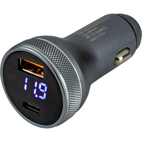 Sea-Dog 426514-1 Round USB/USC Power Plug with Volt Meter