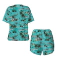 thumbnail image 2 of Sigee Hawaii Palms for Sleepwear Casual Pjs with Pockets Women's Pajamas Sets Shorts 2 Piece Short Sleeve Lounge Sets Small, 2 of 9