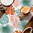 thumbnail image 3 of Table Runners 120 Inches Long Dress Scarves, Turquoise Orange Palm Leaves Farmhouse Coffee/Dining/Kitchen Table Decor Table Runner for Living Room, Tropical Botanical Summer 13x120 Inch, 3 of 9