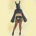 thumbnail image 4 of MOBBUNNY Women's PM Derivative Sexy Lingerie Kawaii Plush Romper with Paw Gloves Hoodie with Bra Panty and Tail, 3X4X, 4 of 9