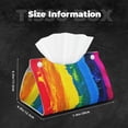 thumbnail image 6 of Lsque Rainbow Colored Printed Long Tissue Box Cover Holder, Facial Paper Organizer Dispenser,Triangle with Bottom Belt, PVC Leather Decorative Organizer, 6 of 9