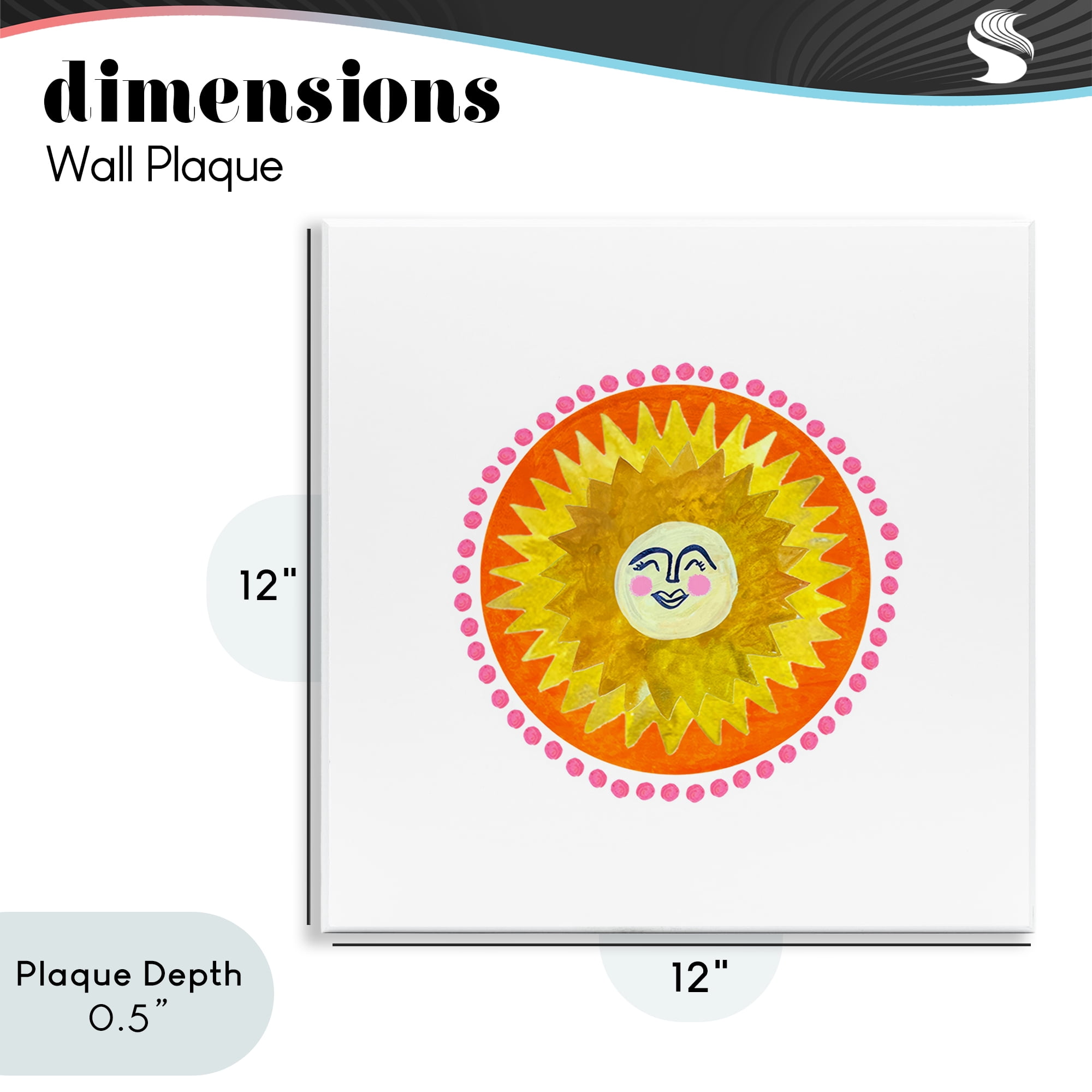 Stupell Industries Yellow & Orange Smiling Sun Wall Plaque Art, design by Katherine Herrell Studio
