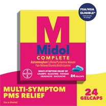 Midol Complete Menstrual Pain Relief Gelcaps With Acetaminophen for Menstrual Symptom, PMS Relief, and Period Cramp Relief - 24 Count