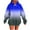Blue#1, variant on Women's Longline Gradient Hoodie with Front Pocket - Oversized Comfort Fit Pullover, Soft Stretch Fabric for Casual Streetwear Orange