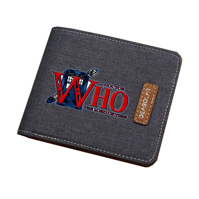 Lienzo delgado y plegable con personajes de anime de Wallet Doctors Whos