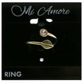 thumbnail image 2 of Mi Amore Leaf Crystal Sized-Ring Gold-Tone Size 7.00, 2 of 2