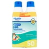 Equate Kids Broad Spectrum Sunscreen Continuous Spray Twin Pack, SPF 50, 6 oz, 2 Count